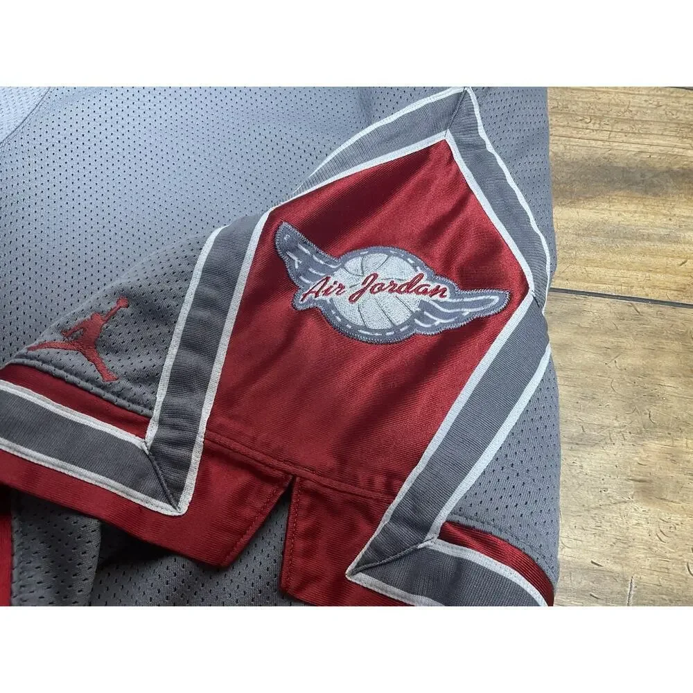 Vintage Nike Air Jordan Diamond Wings Basketball Shorts Heavy Long White Size XL